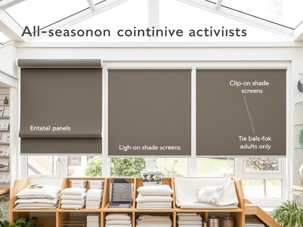 A fully shaded conservatory interior offering cool relief from the blazing summer sun outside